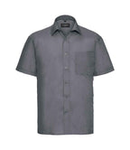 Russell Collection Short Sleeve Easy Care Poplin Shirt | Convoy Grey