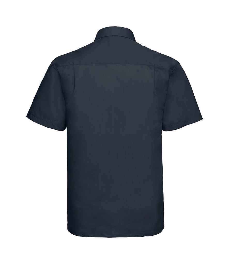 Russell Collection Short Sleeve Easy Care Poplin Shirt | French Navy
