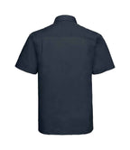Russell Collection Short Sleeve Easy Care Poplin Shirt | French Navy