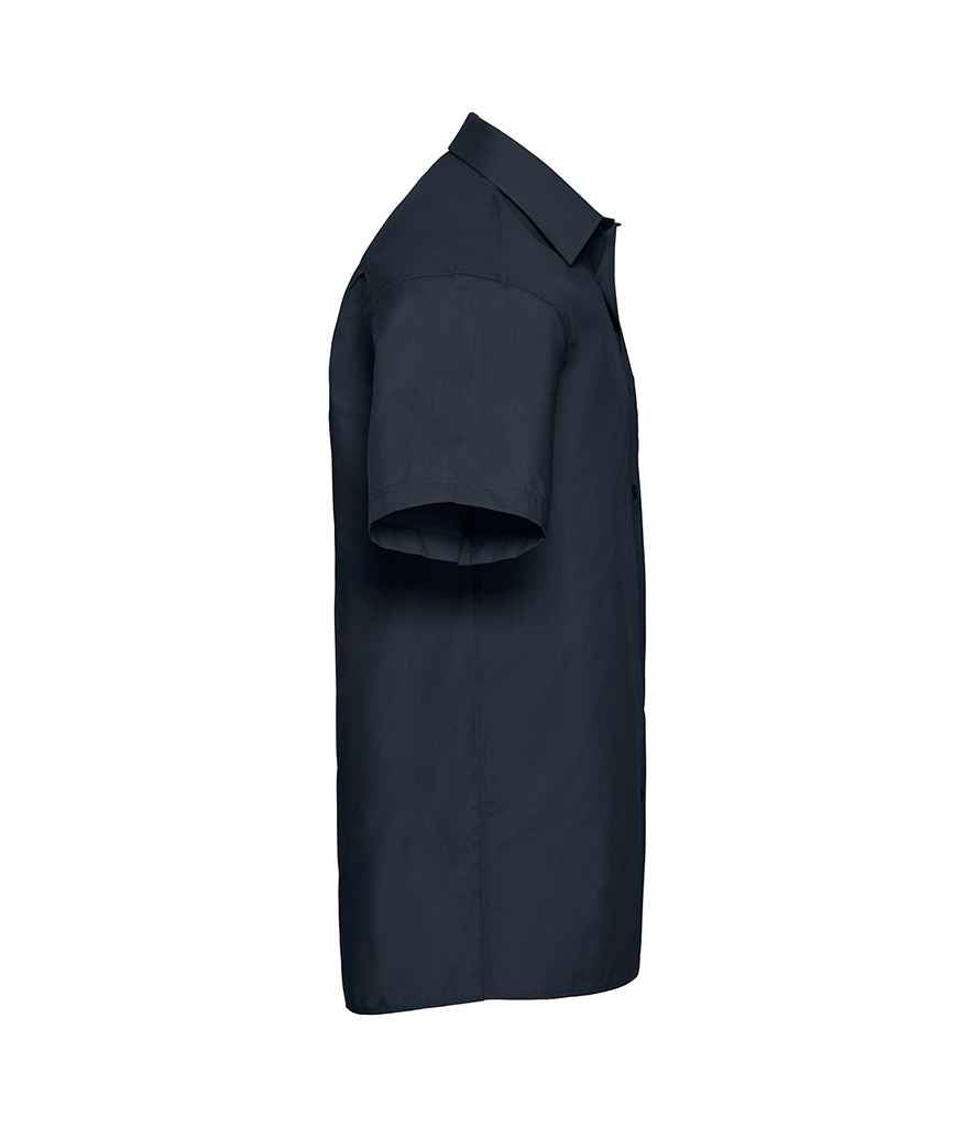 Russell Collection Short Sleeve Easy Care Poplin Shirt | French Navy