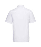 Russell Collection Short Sleeve Easy Care Poplin Shirt | White