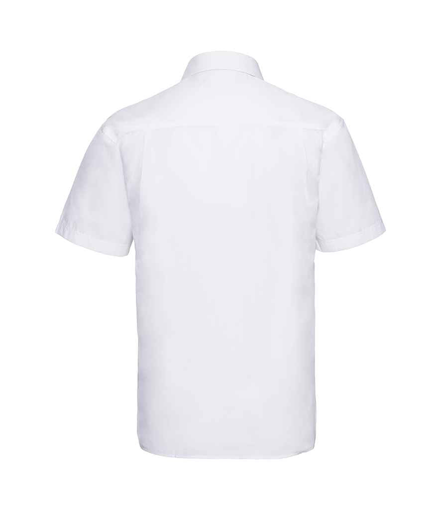 Russell Collection Short Sleeve Easy Care Poplin Shirt | White
