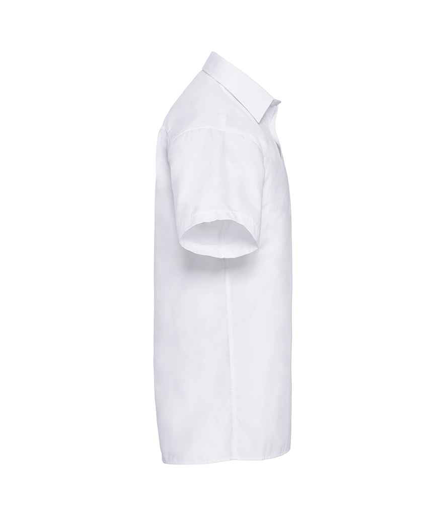 Russell Collection Short Sleeve Easy Care Poplin Shirt | White