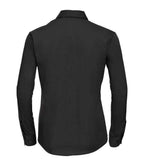 Russell Collection Ladies Long Sleeve Easy Care Cotton Poplin Shirt | Black