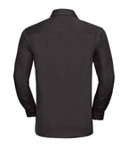 Russell Collection Long Sleeve Easy Care Cotton Poplin Shirt | Black