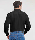 Russell Collection Long Sleeve Easy Care Cotton Poplin Shirt | Black