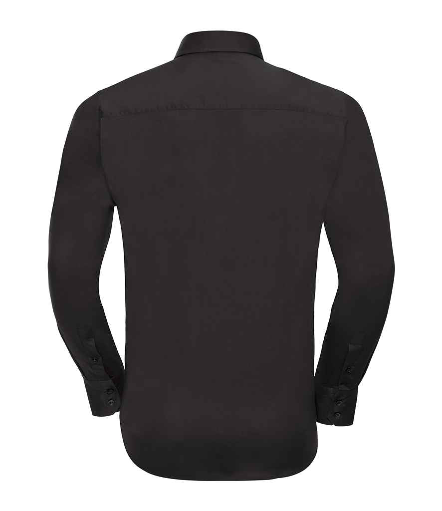 Russell Collection Long Sleeve Easy Care Fitted Shirt | Black