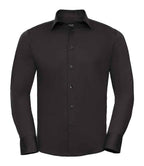 Russell Collection Long Sleeve Easy Care Fitted Shirt | Black