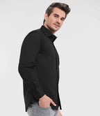 Russell Collection Long Sleeve Easy Care Fitted Shirt | Black
