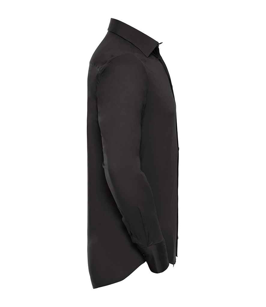 Russell Collection Long Sleeve Easy Care Fitted Shirt | Black