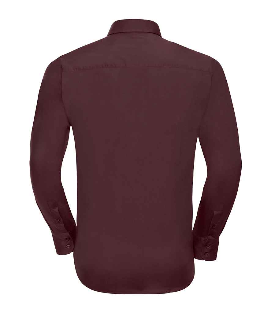 Russell Collection Long Sleeve Easy Care Fitted Shirt | Port