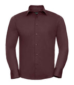 Russell Collection Long Sleeve Easy Care Fitted Shirt | Port