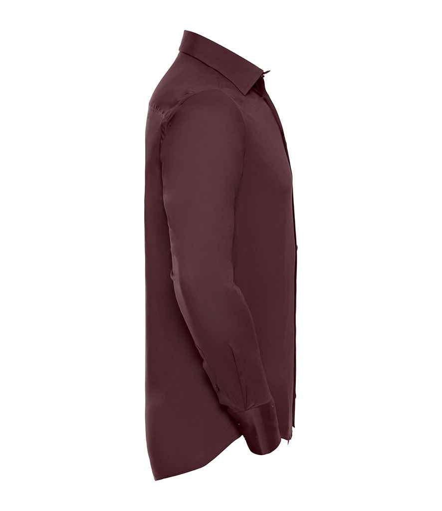 Russell Collection Long Sleeve Easy Care Fitted Shirt | Port
