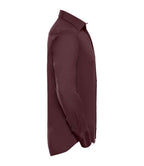 Russell Collection Long Sleeve Easy Care Fitted Shirt | Port