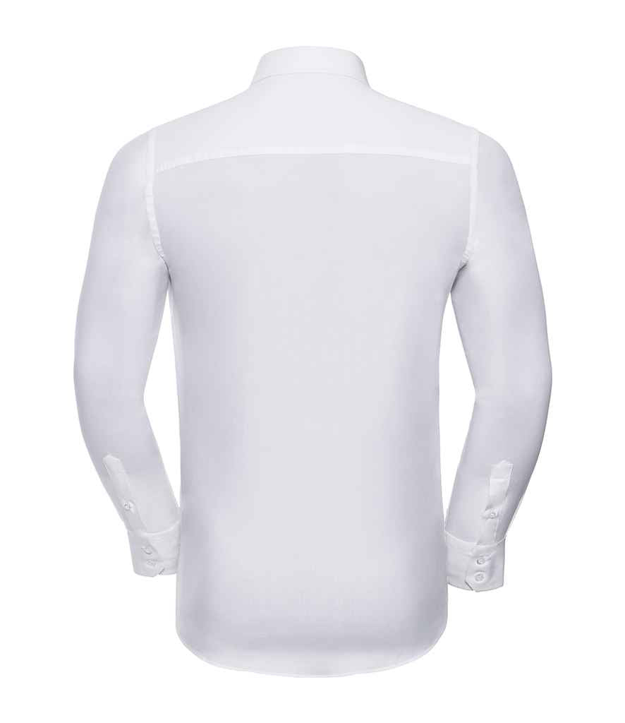Russell Collection Long Sleeve Easy Care Fitted Shirt | White