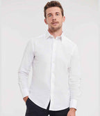 Russell Collection Long Sleeve Easy Care Fitted Shirt | White