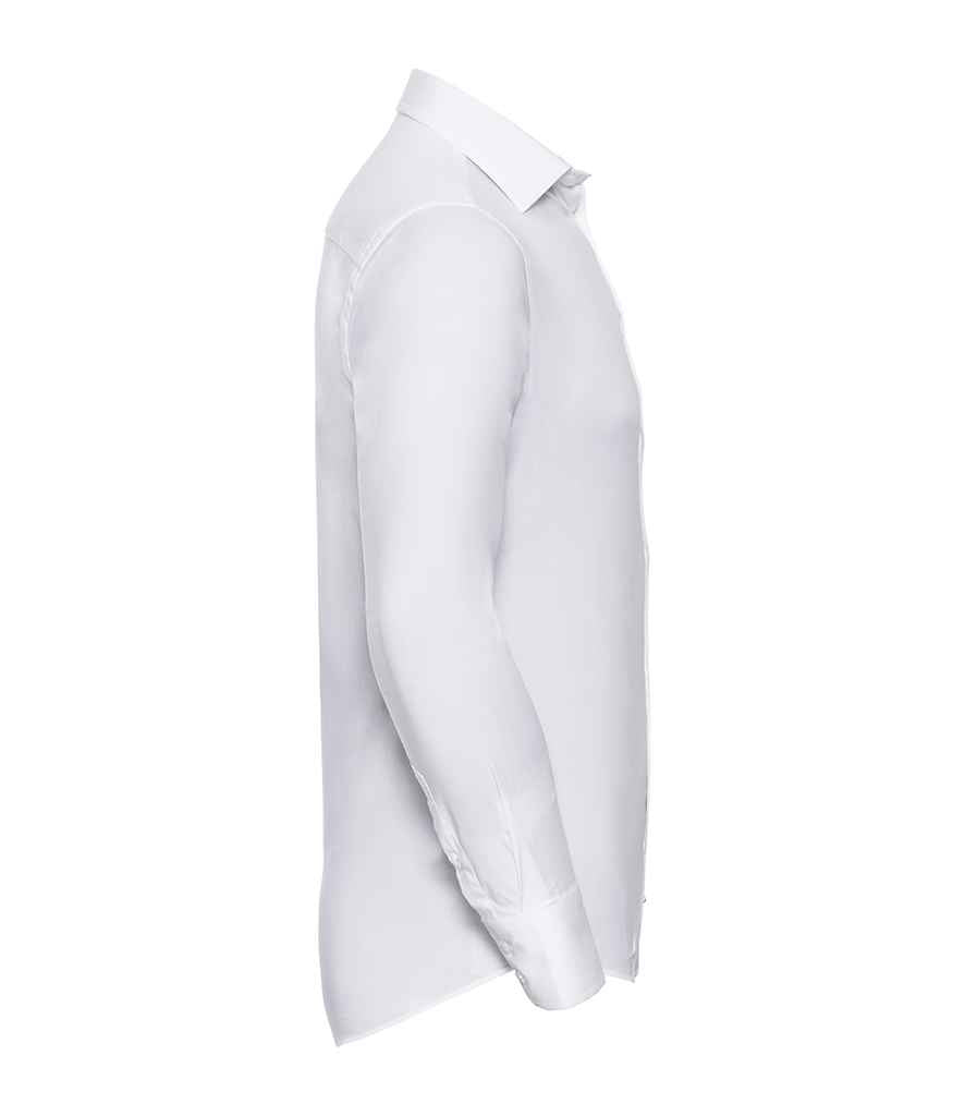 Russell Collection Long Sleeve Easy Care Fitted Shirt | White