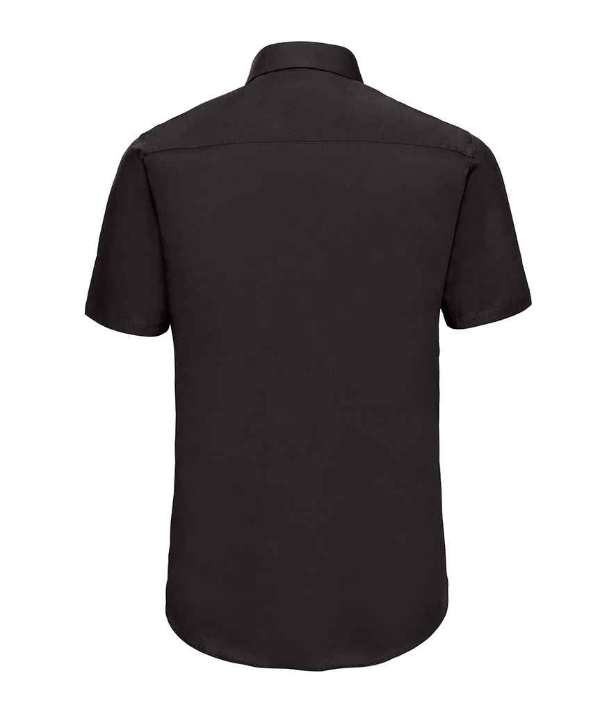 Russell Collection Short Sleeve Easy Care Fitted Shirt | Black