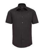 Russell Collection Short Sleeve Easy Care Fitted Shirt | Black