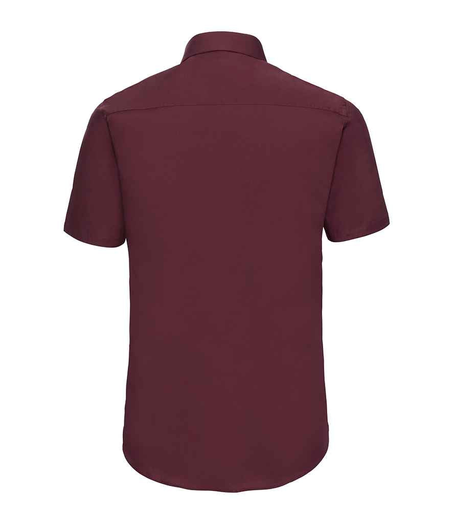 Russell Collection Short Sleeve Easy Care Fitted Shirt | Port