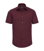 Russell Collection Short Sleeve Easy Care Fitted Shirt | Port