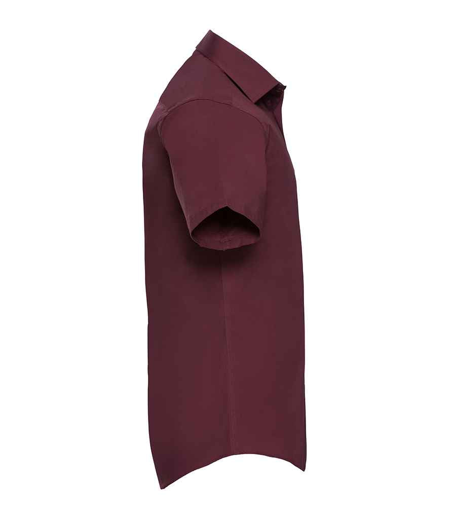 Russell Collection Short Sleeve Easy Care Fitted Shirt | Port