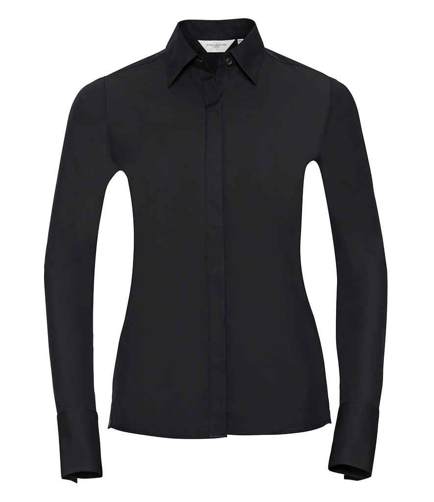 Russell Collection Ladies Ultimate Stretch Shirt | Black