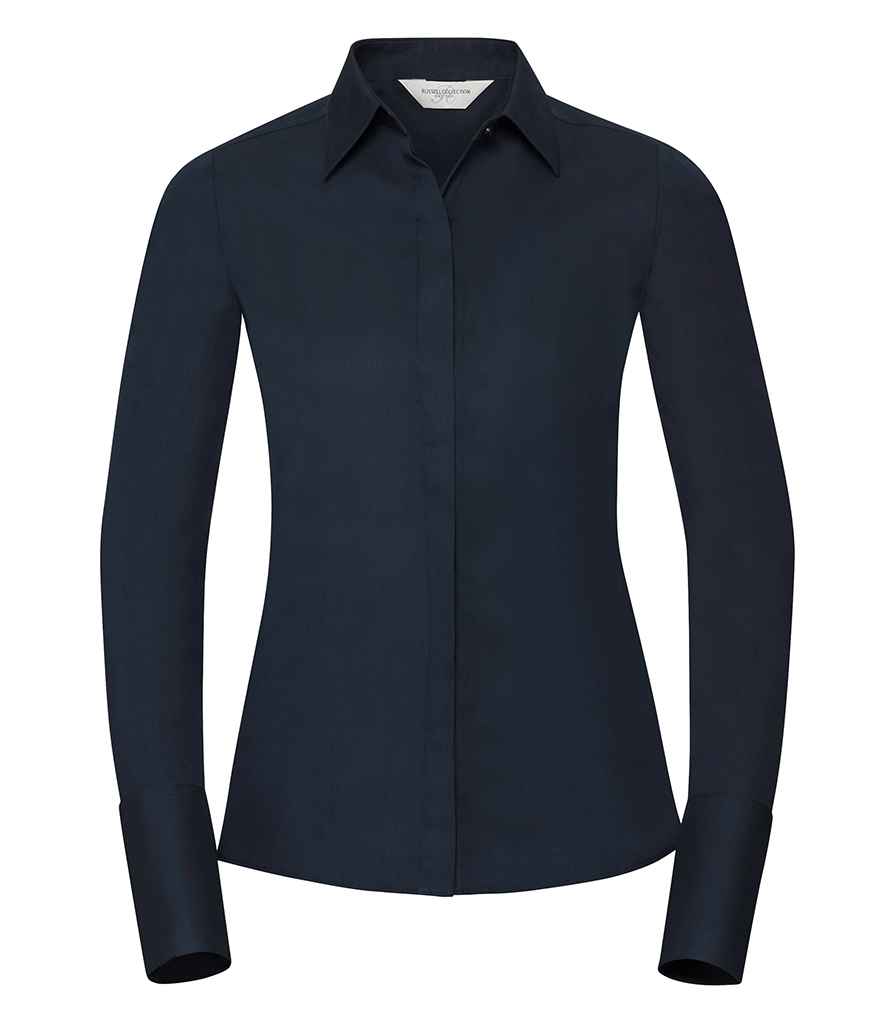 Russell Collection Ladies Ultimate Stretch Shirt | Bright Navy