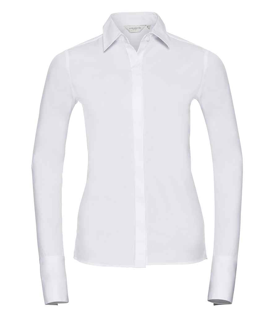 Russell Collection Ladies Ultimate Stretch Shirt | White