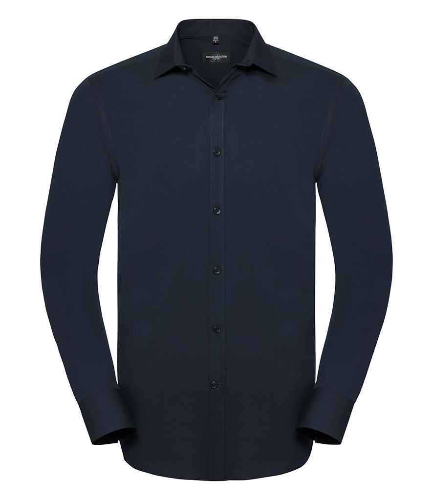 Russell Collection Long Sleeve Ultimate Stretch Shirt | Bright Navy