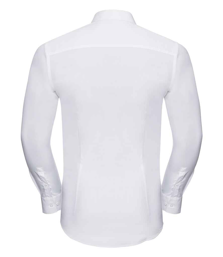 Russell Collection Long Sleeve Ultimate Stretch Shirt | White