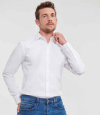 Russell Collection Long Sleeve Ultimate Stretch Shirt | White