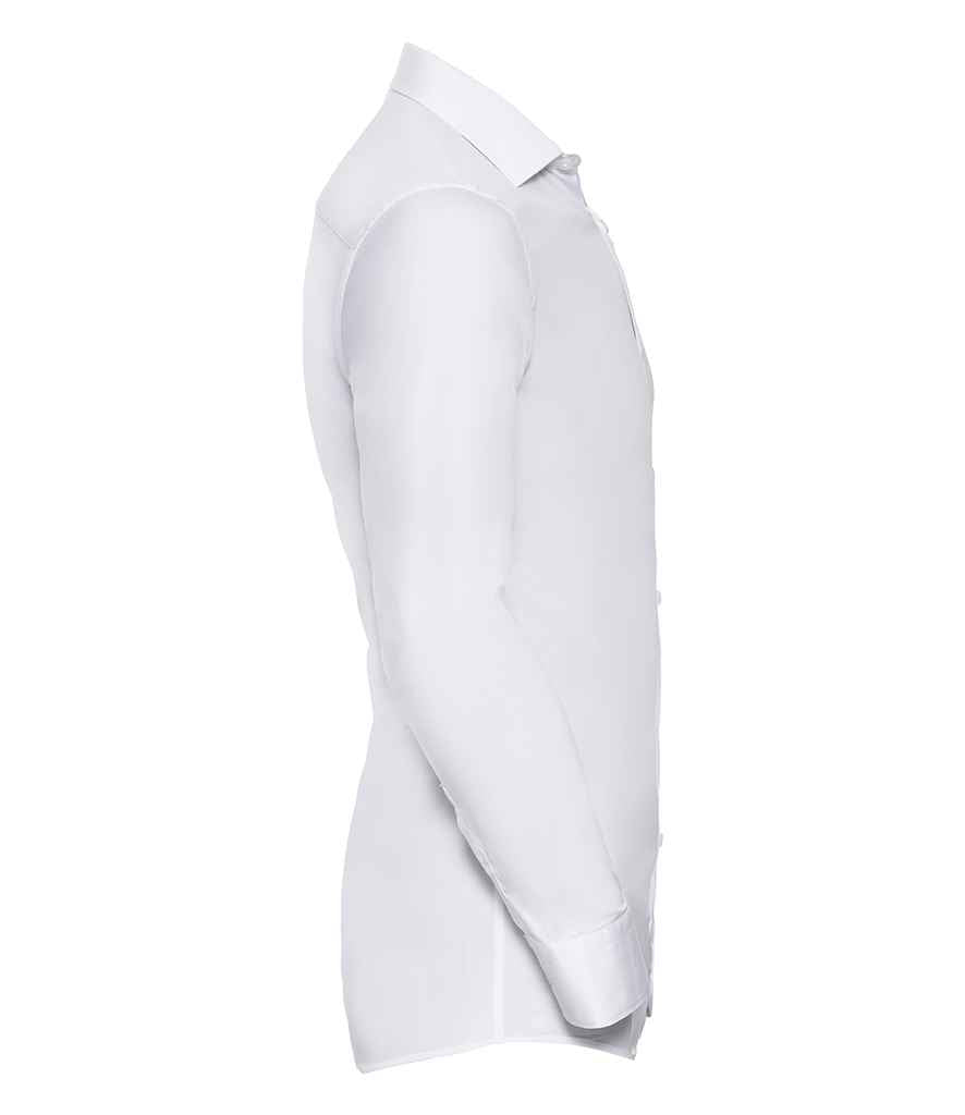 Russell Collection Long Sleeve Ultimate Stretch Shirt | White