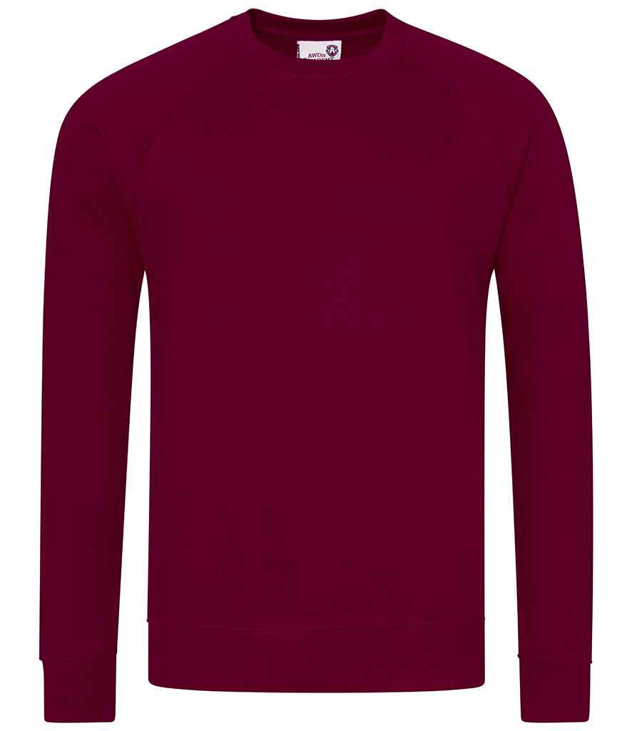 AWDis Academy Senior Raglan Sweatshirt | Burgundy