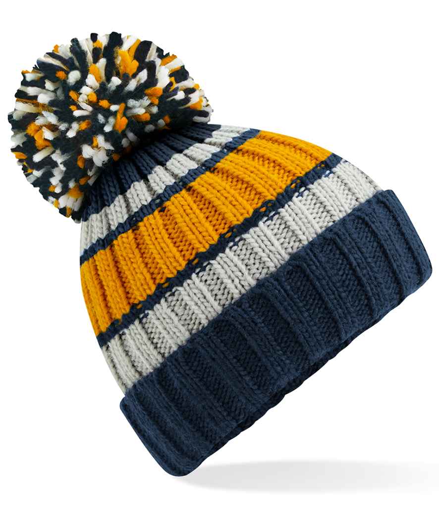 Beechfield Hygge Striped Beanie – Cozy and Stylish Winter Headwear Collection