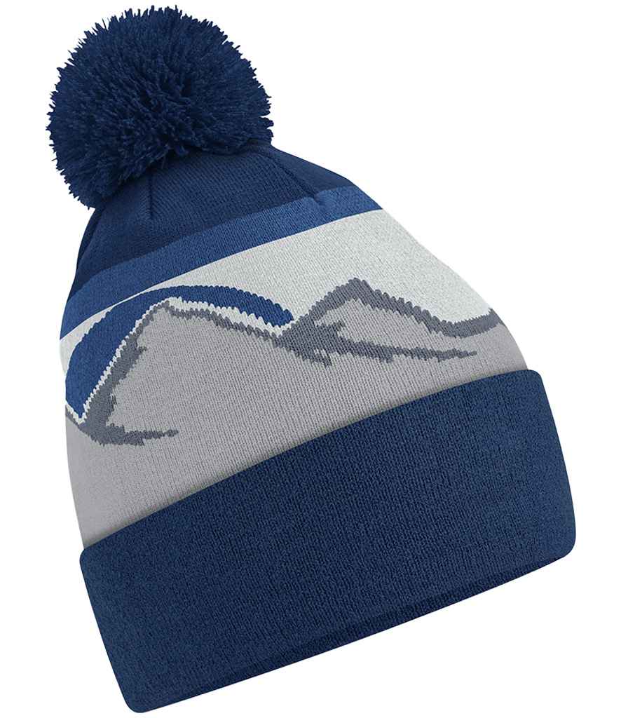 Beechfield Mountain Peaks Pom Pom Beanie with Classic Peak Design