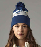 Beechfield Mountain Peaks Pom Pom Beanie with Classic Peak Design