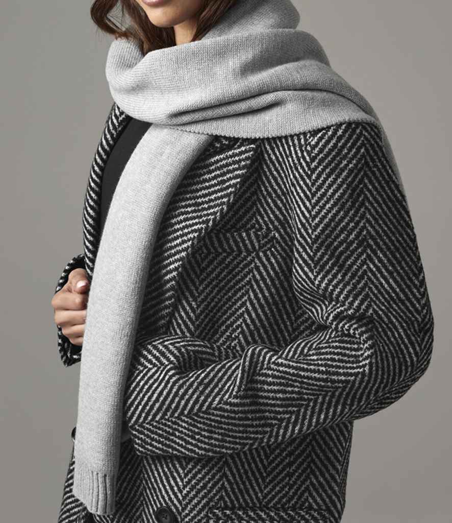 Beechfield Knitted Scarf and Beanie Gift Set | Light Grey Fleck