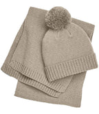 Beechfield Knitted Scarf and Beanie Gift Set with Fleck Pattern