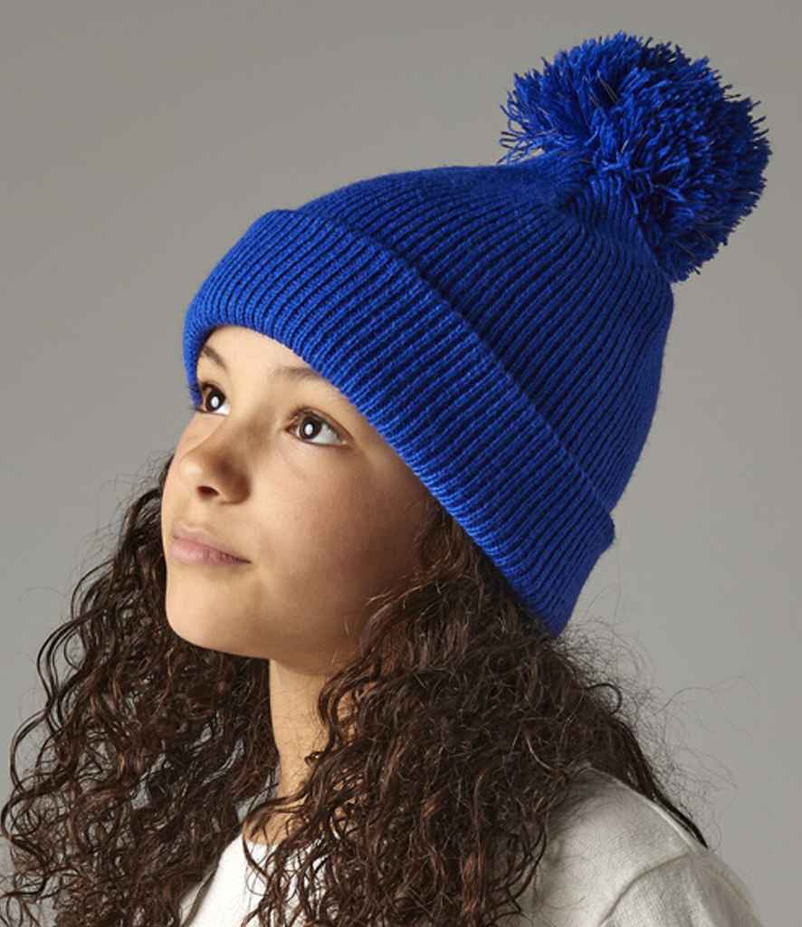 Beechfield Kids Reflective Bobble Beanie – Warm and Visible Headwear for Children