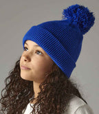 Beechfield Kids Reflective Bobble Beanie – Warm and Visible Headwear for Children