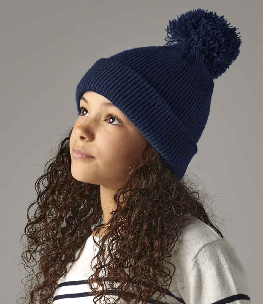 Beechfield Kids Reflective Bobble Beanie – Warm and Visible Headwear for Children
