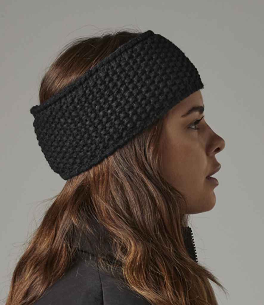Beechfield Slopeside Waffle Headband | Black