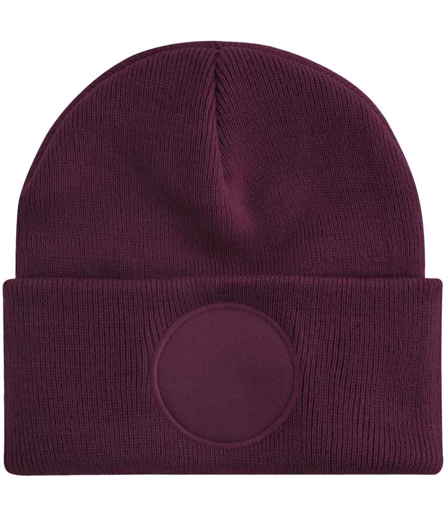 Beechfield Circular Patch Beanie - Classic Style Winter Hat with Distinctive Patch Design