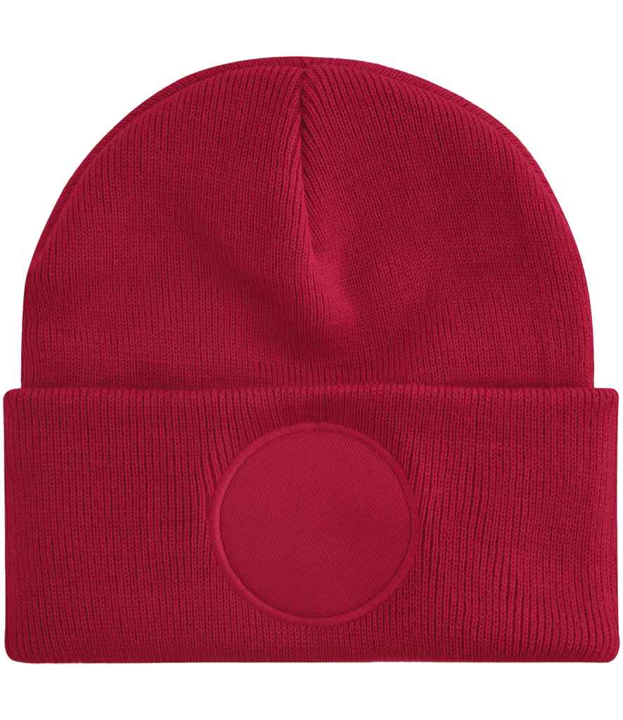 Beechfield Circular Patch Beanie - Classic Style Winter Hat with Distinctive Patch Design