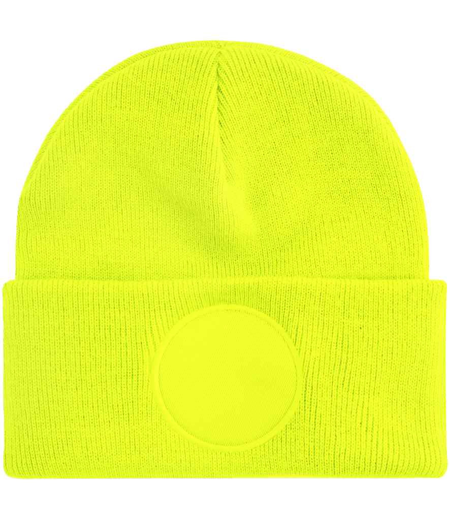 Beechfield Circular Patch Beanie - Classic Style Winter Hat with Distinctive Patch Design