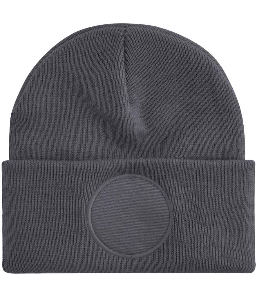 Beechfield Circular Patch Beanie - Classic Style Winter Hat with Distinctive Patch Design
