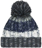 Beechfield Corkscrew Pom Pom Beanie – Classic Warm Knit Hat with Stylish Pom Pom Detail