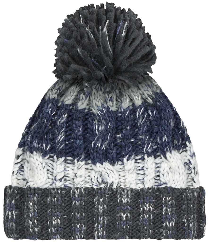 Beechfield Corkscrew Pom Pom Beanie – Classic Warm Knit Hat with Stylish Pom Pom Detail