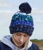 Beechfield Corkscrew Pom Pom Beanie – Classic Warm Knit Hat with Stylish Pom Pom Detail